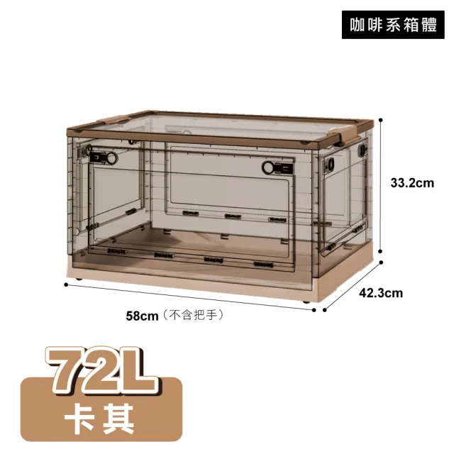 【ONE HOUSE】72L 五開門大容量巨無霸折疊收納箱(4入)