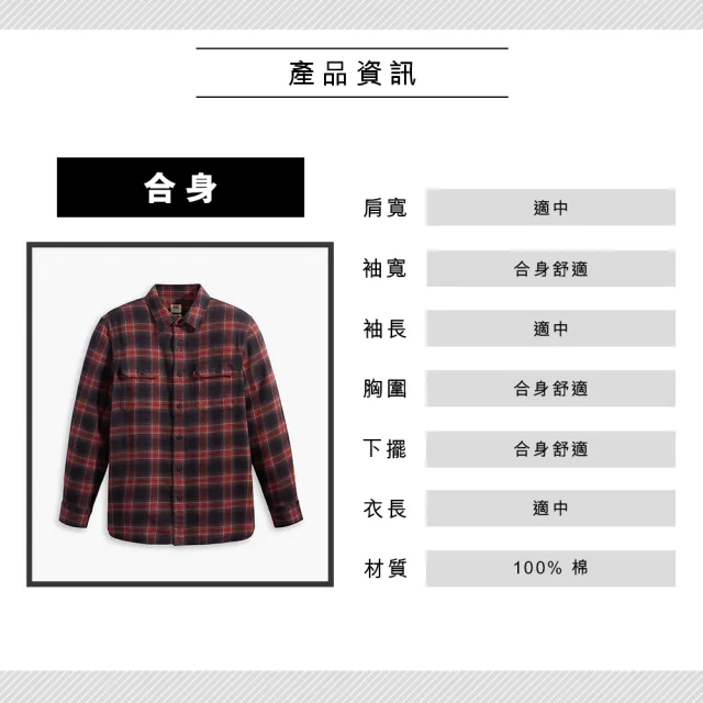 【LEVIS 官方旗艦】男款 工裝法蘭絨襯衫 沉穩風黑瑪瑙格紋 熱賣單品 19587-0218