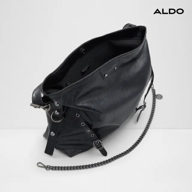 【ALDO】FARALIA-極簡皺褶感設計托特包(黑色)