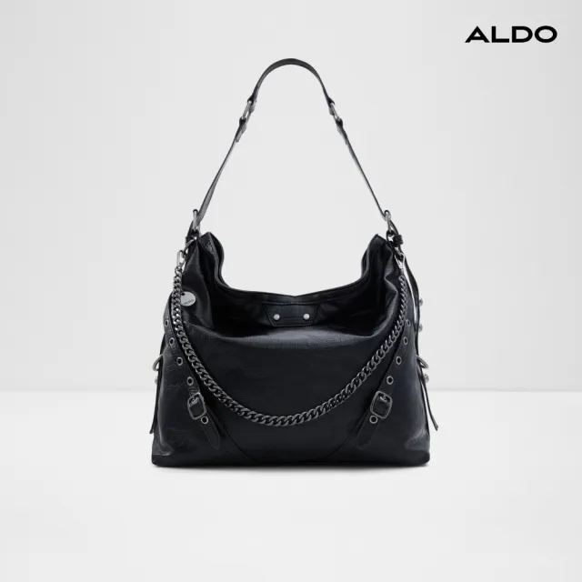 【ALDO】FARALIA-極簡皺褶感設計托特包(黑色)