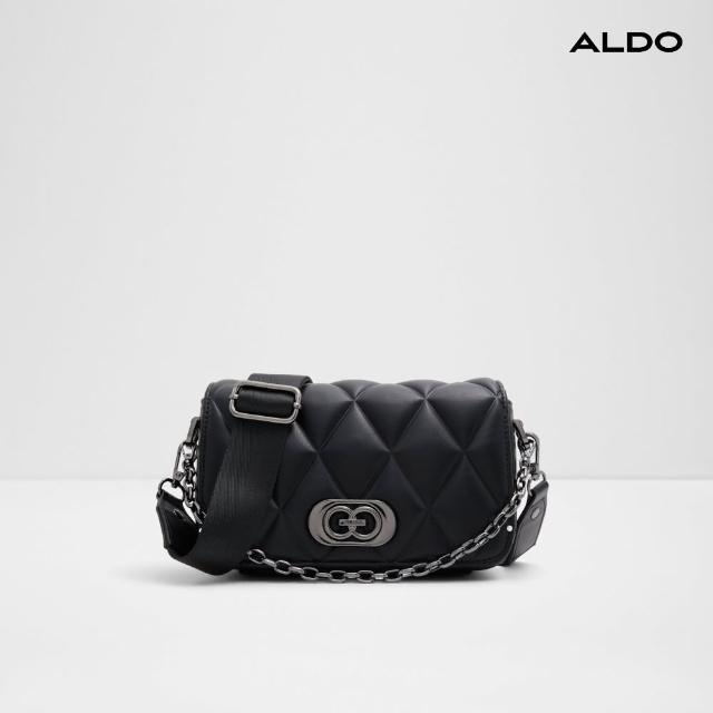 【ALDO】ENOBRENA-簡約俐落菱格紋斜背包(黑色)