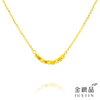 【金緻品】黃金項鍊 方圓奇遇 0.76錢(5G工藝 純金套鍊 小方塊 圓珠 刻花珠 積木 幾何 蜜糖 金串珠 小金球)