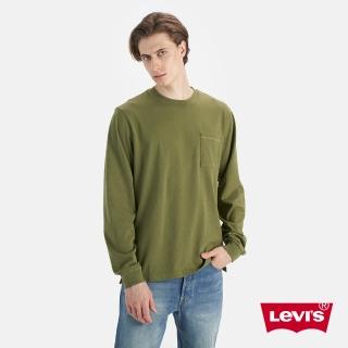 【LEVIS】男款 舒適長袖 後背布標 Tee 長袖 上衣 熱賣單品 001B3-0002