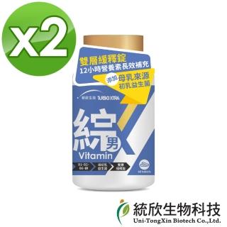 【統欣生技】TX-全效守護男性綜合維生素 2入組(60粒/入-雙層緩釋錠.小顆粒.鋅)