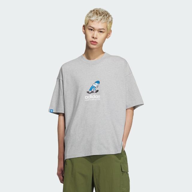 【adidas 愛迪達】短袖上衣 男款 運動 三葉草 CS TEE SS M 灰 JI6312