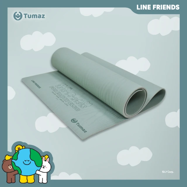 Tumaz 月熊 LINE FRIENDS正版授權 輕量天然橡膠環保瑜珈墊 4.5mm