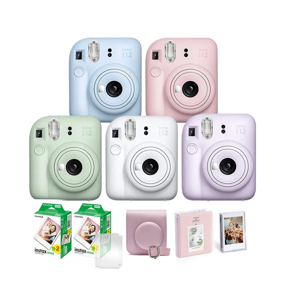 【FUJIFILM 富士】instax mini 12 拍立得相機 原廠公司貨(送原廠皮套40張底片組合)