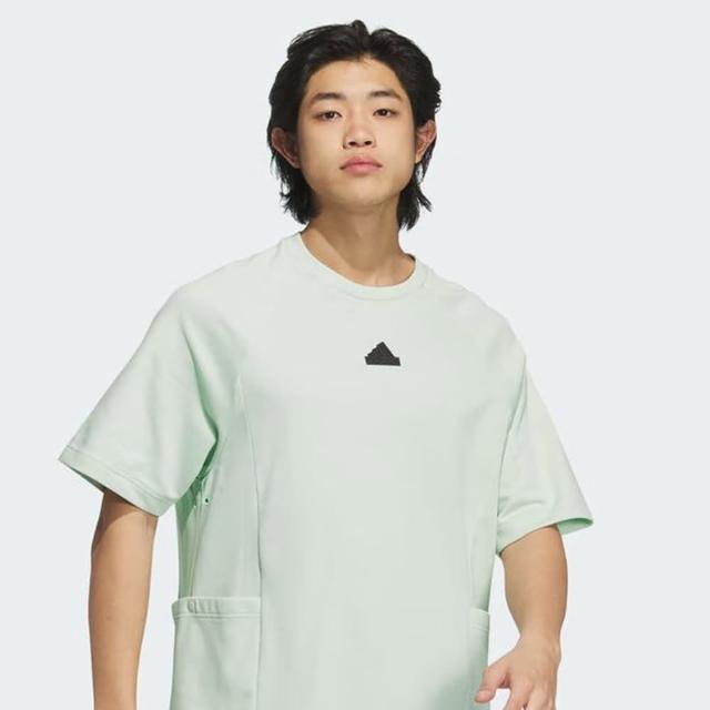 【adidas 愛迪達】短袖上衣 男款 運動 TH UTILITY TEE 綠 JI8666