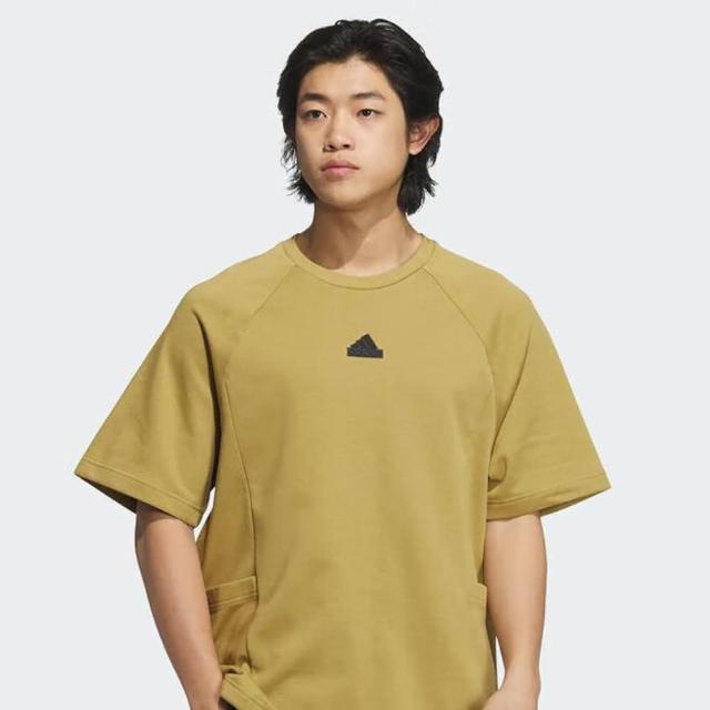 【adidas 愛迪達】短袖上衣 男款 運動 TH UTILITY TEE 黃綠 JI8665