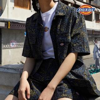 【Dickies】男款復古迷彩黑純棉胸前雙口袋設計休閒短袖襯衫｜DK012914J46