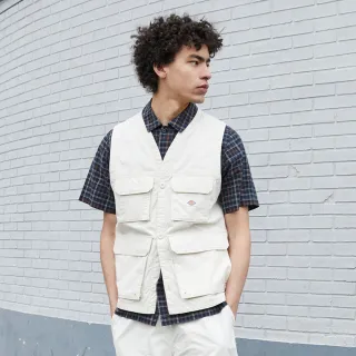 【Dickies】男款淺沙灰純棉抗皺耐磨戶外山系多口袋工裝背心｜DK013072F90