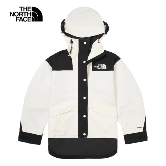 The North Face 北面UE女款米白色防水透氣連帽衝鋒衣｜7W9EQLI