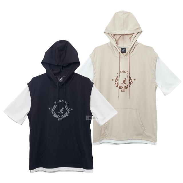 【KANGOL】袋鼠 桂冠假兩件短T 64258072