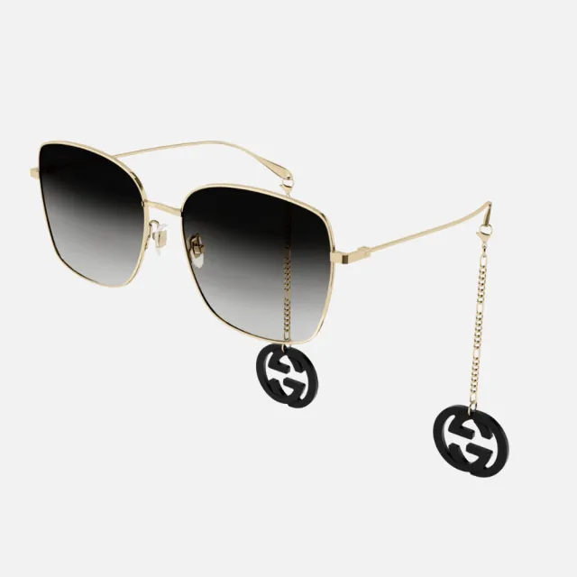 【GUCCI 古馳】金屬太陽眼鏡(GG1030SK-001 迷鏈系列)