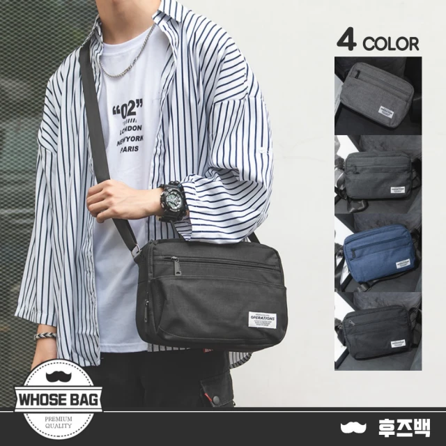 WHOSE BAG 時尚休閒多口袋帆布側背包 斜背包 NO.WBOM029(男側背包 男斜背包 女側背包 女斜背包)