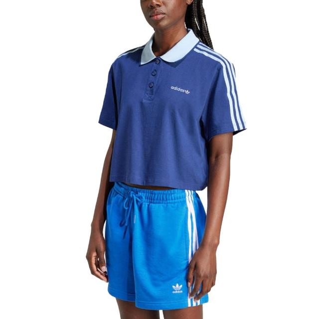 【adidas 愛迪達】CROP POLO 短袖上衣 女 - IX3543