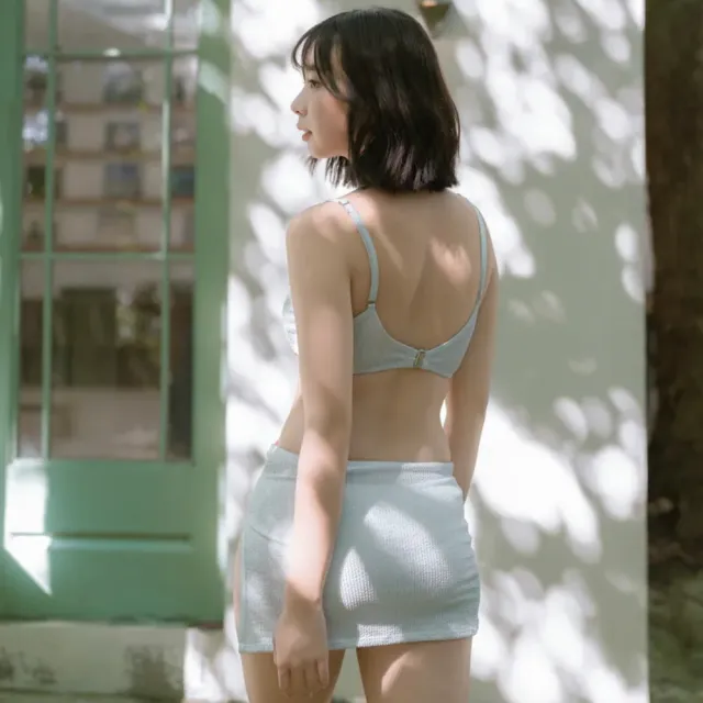 【SeasonsBikini】三件套顯瘦裙式泳衣- 黑/白-71(顯瘦泳衣多件組泳衣)