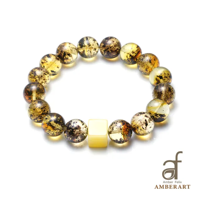 AF AMBER ART波蘭原礦綠珀手珠菲常招財