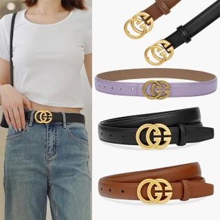 【LEESA】母親節禮物 牛皮帶\褲帶\精品皮帶\經典腰帶\真皮皮帶女\腰帶\時尚腰帶\高階感\黑色皮帶\金屬皮帶\