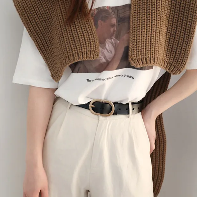 【LEEHER】女生/復古皮帶/韓國皮帶/針扣皮帶/真皮腰帶/頭層牛皮帶/女褲帶/金扣皮帶/寬皮帶
