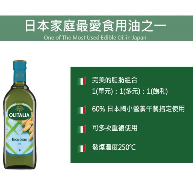 【Olitalia 奧利塔】葡萄籽油+玄米油禮盒組(1000ml x 2瓶)