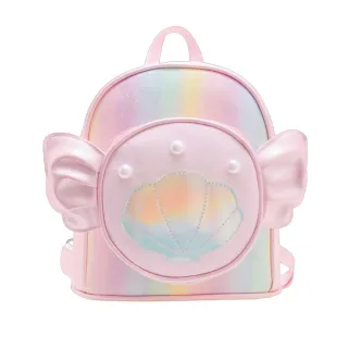 【可愛公主】炫彩珍珠光夢幻人魚後背包(兒童書包 雙肩包 幼稚園 女孩 小背包 後揹包 粉紅色 生日禮物)