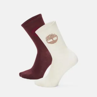 【Timberland 官方旗艦】中性雙色中筒襪兩入組(A5Z8XI30)