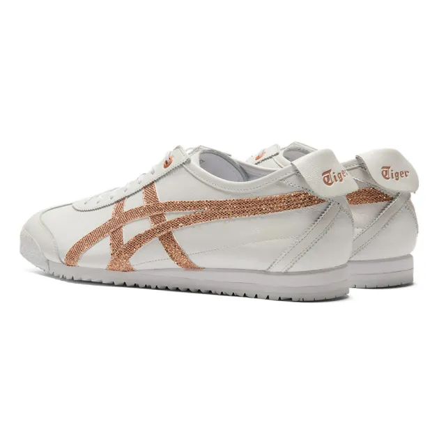 【Onitsuka Tiger】鬼塚虎 白底玫瑰金亮片虎爪紋 MEXICO 66 SD 休閒鞋 (1183C345-101)