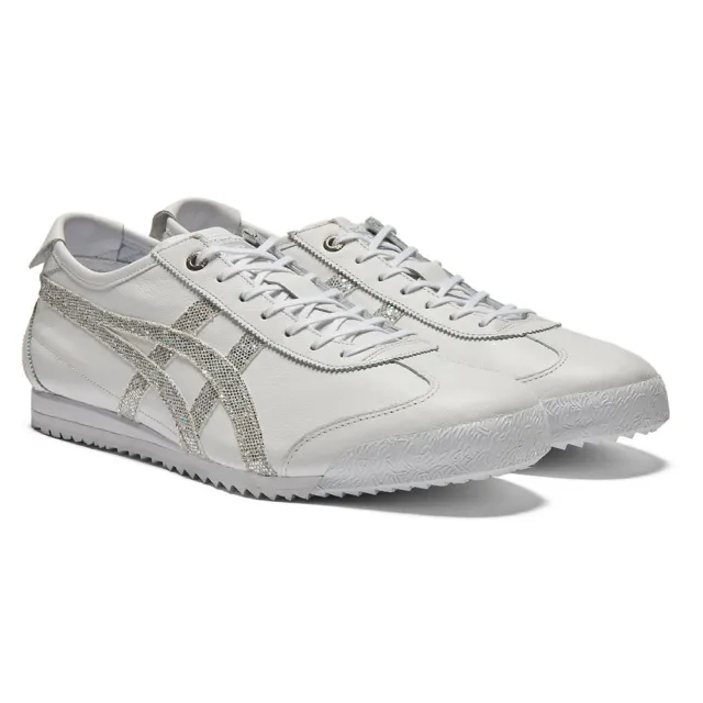 【Onitsuka Tiger】鬼塚虎 白底銀色亮片虎爪紋 MEXICO 66 SD 休閒鞋 (1183C345-100)