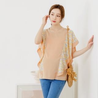 【OB 嚴選】高質感渲染荷葉造型袖雪紡哺乳上衣 《MA0494》