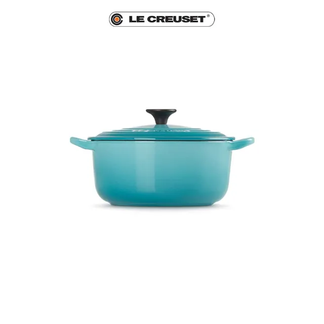 【Le Creuset】琺瑯鑄鐵鍋圓鍋 20cm(加勒比海藍)