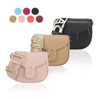 【MARC JACOBS 馬克賈伯】THE J MARC SADDLE 牛皮磁扣翻蓋斜背馬鞍包(多色選)