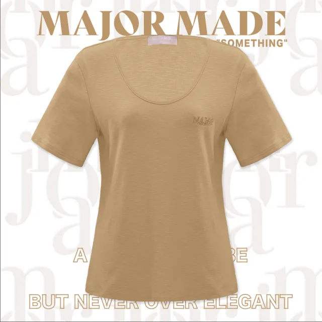 【MAJOR MADE】基本款竹節紋彈力短T(素T/圓領衣/短袖T)