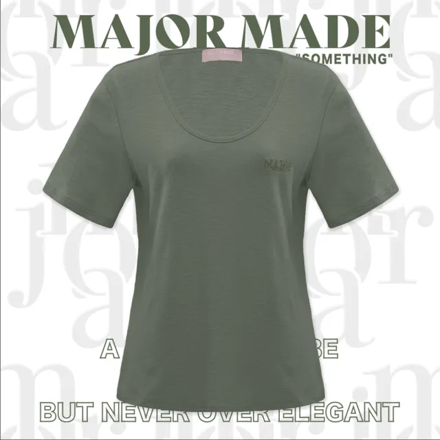 【MAJOR MADE】基本款竹節紋彈力短T(素T/圓領衣/短袖T)