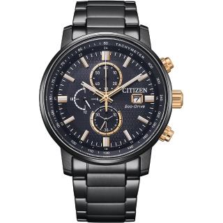 【CITIZEN 星辰 官方授權】亞洲限定 光動能時尚計時手錶-43mm 情人節 禮物(CA0846-81E)