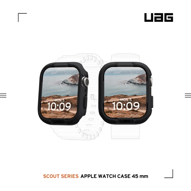 UAG Apple Watch 45mm 耐衝擊保護殼V2-黑(適用S7、S8、S9)