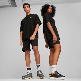 【PUMA】短褲 休閒褲 運動褲 跑步褲 棉褲 男款 女款 流行系列Classics寬鬆7吋短褲 黑色(62424901)