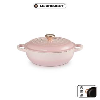 【Le Creuset】典藏琺瑯鑄鐵鍋慢燉鍋22cm(淡金頭 內鍋黑)