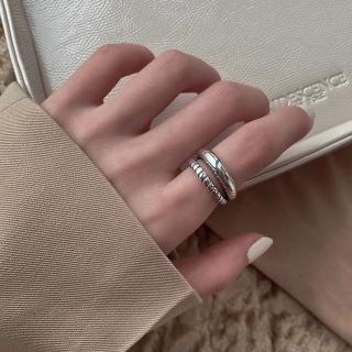 【KT DADA】包包 開口戒指 女生禮物 戒指 純銀戒指 銀戒指 麻花戒指 寬版戒指 韓國戒指 個性戒指 日