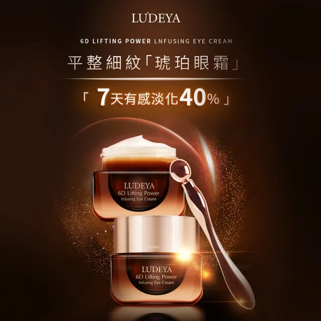 【LUDEYA】琥珀系列明星體驗5件組(訂製奢華化妝包+琥珀霜5ml+琥珀膠囊8顆+琥珀新生露15ml+琥珀眼霜3ml)