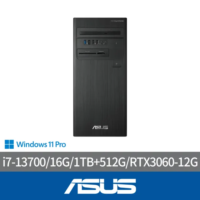 【ASUS 華碩】i7十六核商用獨顯電腦(D700TE/i7-13700/16G/1TB+512G/RTX3060-12G/WIN11P)