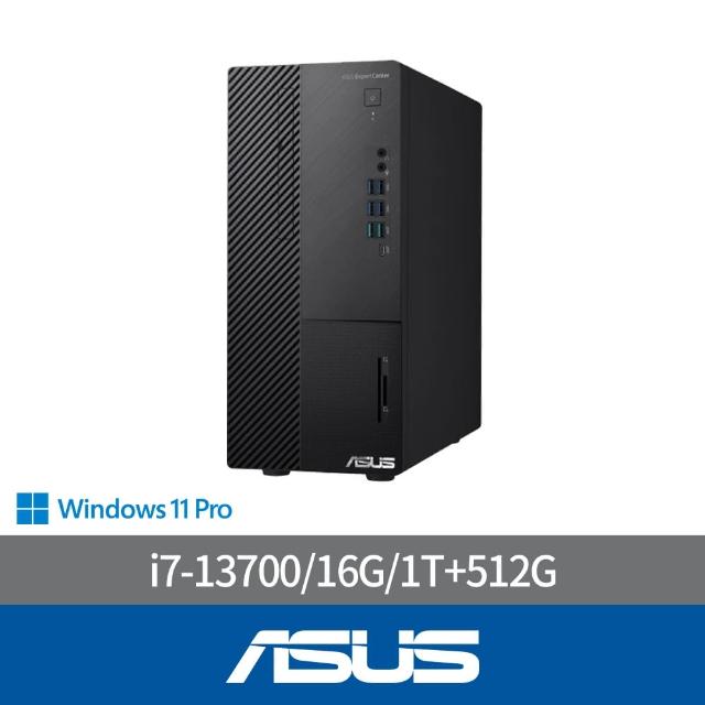 【ASUS 華碩】i7十六核商用電腦(D800MDR/i7-13700/16G/1T+512G/CRD/DVD RW/WIN11P)