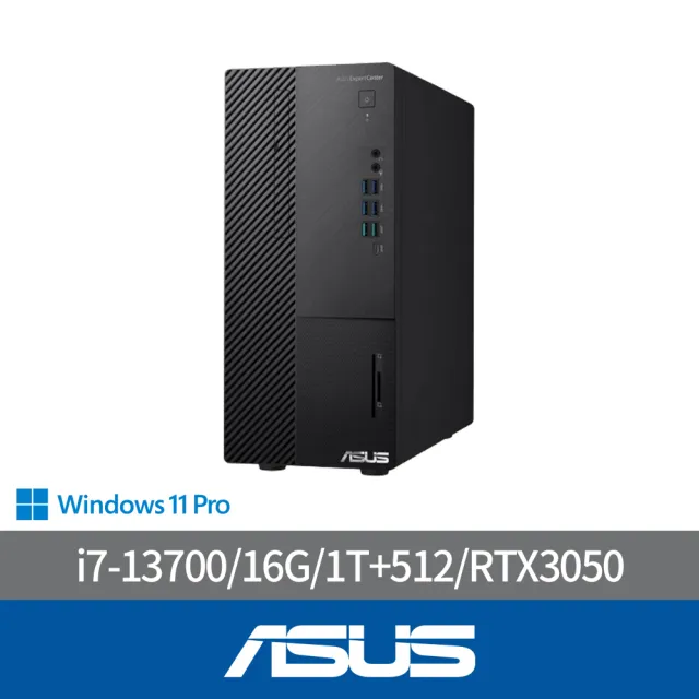 【ASUS 華碩】i7十六核商用獨顯電腦(D900MDR/i7-13700/16G/1T+512/RTX3050/CRD/DVD/WIN11P)