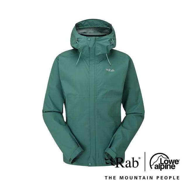 【RAB】Downpour Eco Jacket 輕量防風防水連帽外套 女款 尤加利綠(QWG83)