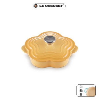 【Le Creuset】琺瑯鑄鐵鍋山茶花燉飯鍋20cm(蜂蜜黃-鋼頭-內鍋白)