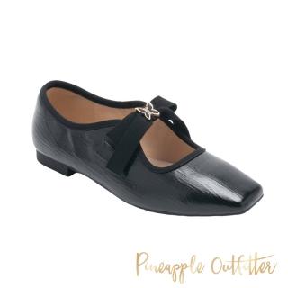 【Pineapple Outfitter】FEODOR 設計感綁帶芭蕾娃娃鞋(黑色)