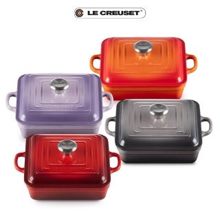 【Le Creuset】典藏琺瑯鑄鐵方鐵鍋 24cm(藍鈴紫/火焰橘/櫻桃紅/燧石灰 4色選1)