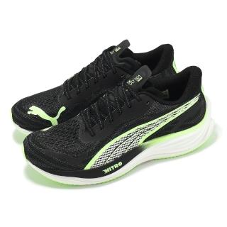 【PUMA】慢跑鞋 Velocity Nitro 3 男鞋 黑 螢光綠 透氣 氮氣中底 運動鞋(377748-14)