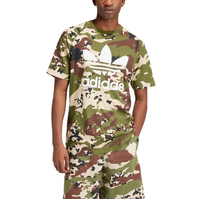 【adidas 愛迪達】CAMO TREFOIL T 圓領短袖上衣 男 - IS0215