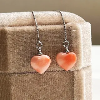 【KARAT】天然 愛心 飄花 粉紅珊瑚  8-9 MM 七夕專案價 BBQ